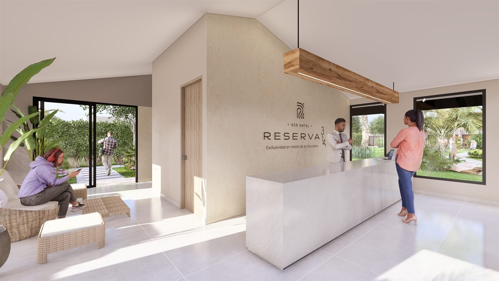 Interior de la recepción con lobby